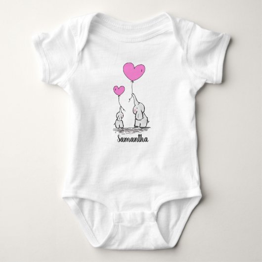 Elephant Liebe Design Baby Shirt Bodysuit (Vorderseite)
