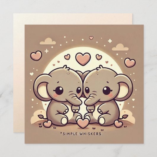 Elephant-Liebe Feiertagskarte (Vorne/Hinten)