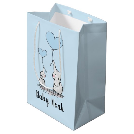 Elephant Liebe Gift Bag Mittlere Geschenktüte (Rückseite Schrägansicht)
