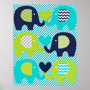 Elephant Liebe Kinderzimmer Poster
