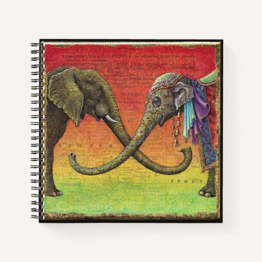 Elephant Liebe Notebook: Xenophil Notizblock (Vorderseite)