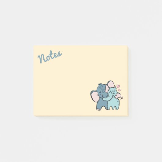 Elephant-Liebe Post-it Klebezettel (Vorderseite)