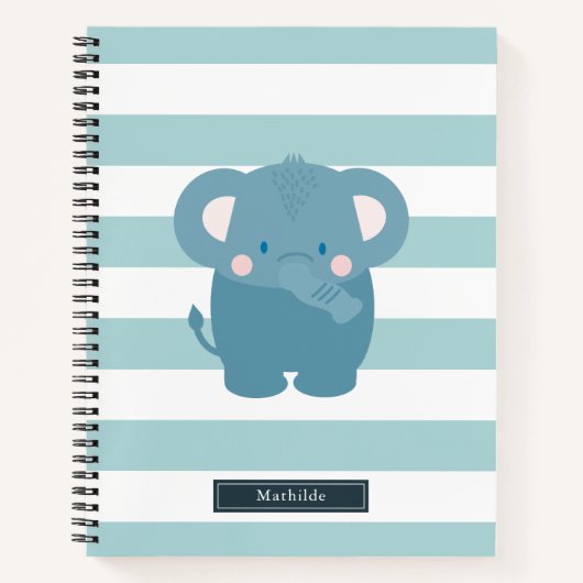 Elephant Light Blue Stripe Notizblock (Vorderseite)