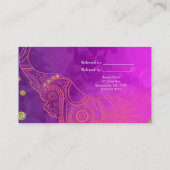 Elephant Lila Rosa Orange & Gold Freundschaftswerb Empfehlungskarte (Rückseite)