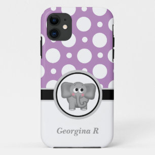 Elephant Lila & White Polka Dot iPhone 5 Fall Case-Mate iPhone Hülle