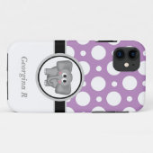 Elephant Lila & White Polka Dot iPhone 5 Fall Case-Mate iPhone Hülle (Rückseite (Horizontal))