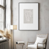 Elephant Line Art | Minimalistisch Safari-Poster Poster