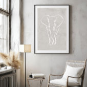 Elephant Line Art | Minimalistisch Safari-Poster Poster
