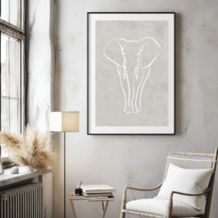 Elephant Line Art   Minimalistisch Safari-Poster Poster
