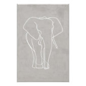 Elephant Line Art | Minimalistisch Safari-Poster Poster (Vorderseite)