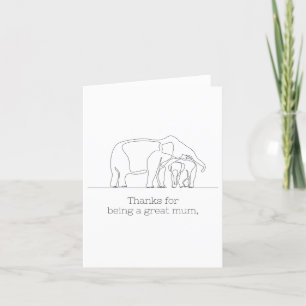 Elephant Line Danke, dass du eine große Mama bist Dankeskarte
