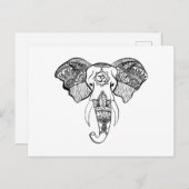 Elephant Line Zeichnend Postkarte (Vorne/Hinten)