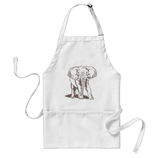 Elephant Line Zeichnend Schürze (Vorne)