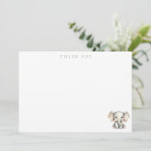 Elephant Little Peanut Baby Shower Dankeskarte (Stehend Vorderseite)