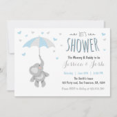 Elephant Little Peanut Babydusche Einladung (Vorderseite)