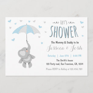 Elephant Little Peanut Babydusche Einladung