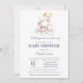 Elephant Little Peanut Boy Kinderdusche Einladung (Vorderseite)