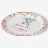 Elephant Little Peanut Girl Babydusche Sprinkle Pappteller (Schrägansicht)