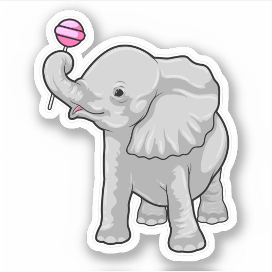 Elephant Lollipop Aufkleber (Vorderseite)