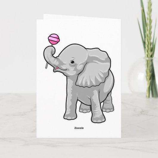 Elephant Lollipop Karte (Rückseite)