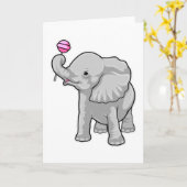 Elephant Lollipop Karte (Gelbe Blume)