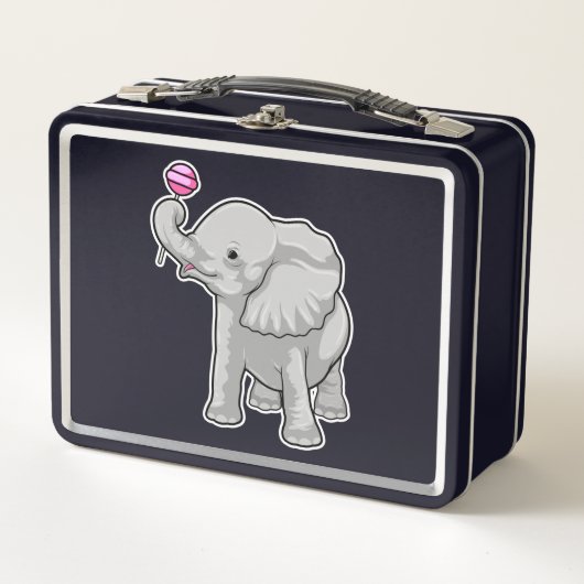 Elephant Lollipop Metall Brotdose (Vorderseite)