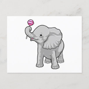 Elephant Lollipop Postkarte
