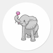 Elephant Lollipop Runder Aufkleber (Vorderseite)