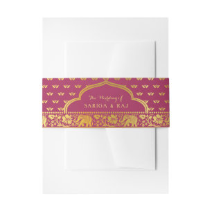 Elephant, Lotus Blume & Mundap Arch Wedding Einladungsbanderole