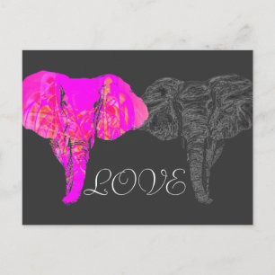 ELEPHANT LOVE POSTKARTE
