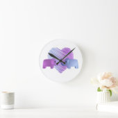 Elephant Love Runde Wanduhr (Zuhause)