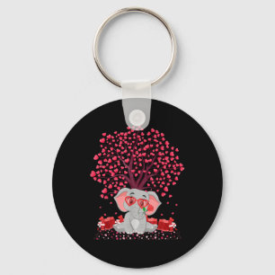 Elephant Lover Heart Tree Elephant Valentinstag Schlüsselanhänger