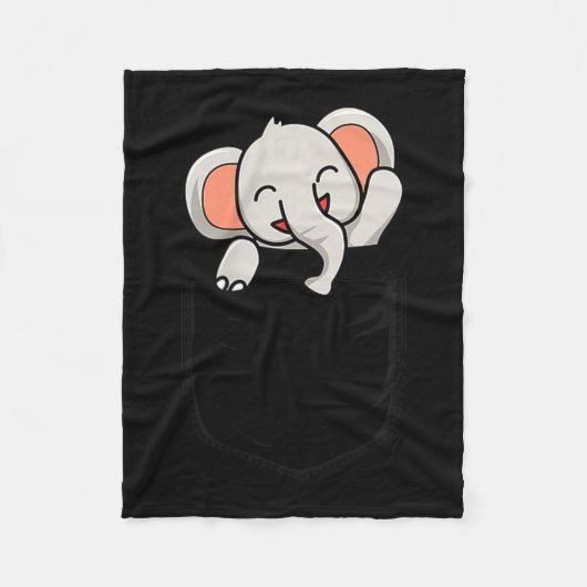 Elephant Lovers Cute Funny Elephant In Cket Fleecedecke (Vorderseite)