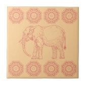 Elephant madala Terracotta Töne Fliese (Vorderseite)