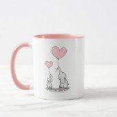Elephant Mama & Baby Pink Mother's Day Babydusche Tasse (Links)