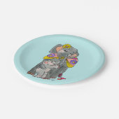 Elephant Mama und Baby Party Teller Blue (Schrägansicht)