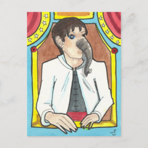 Elephant Man Circus Side Show Freak Art Postcard Postkarte