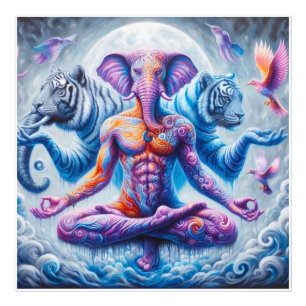Elephant Man spirituell Fotodruck