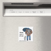 Elephant Man Walking Dogs Fantasy Button Magnet (In Situ (Geschirrspüler))