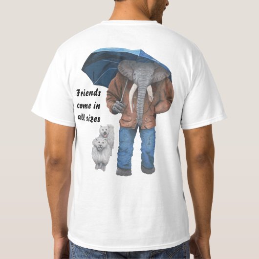 Elephant Man Walking Hogs Fantasy Art Shirt (Rückseite)