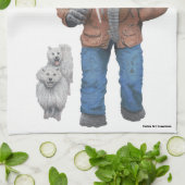Elephant Man Walking Hunde Fantasy Kitchen Handtuc Geschirrtuch (Gefaltet)