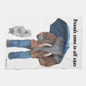 Elephant Man Walking Hunde Fantasy Kitchen Handtuc Geschirrtuch (Horizontal)