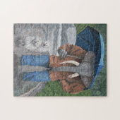Elephant Man Walking Hunde Fantasy Medium Puzzle (Horizontal)