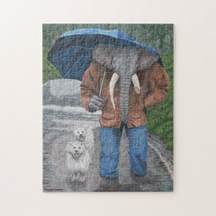 Elephant Man Walking Hunde Fantasy Medium Puzzle