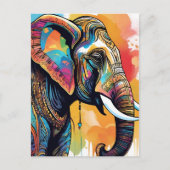 Elephant Mandala Aquarell Postkarte (Vorderseite)