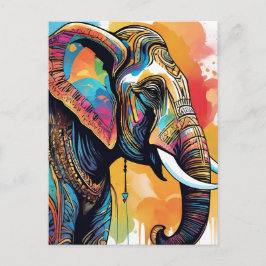 Elephant Mandala Aquarell Postkarte