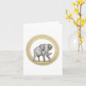 Elephant Mandala Faltkarte Karte (Gelbe Blume)