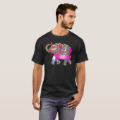 Elephant Mandala - Farbenfrohe Regenbogenpsychedel T-Shirt (Vorne ganz)