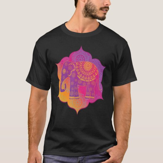 Elephant Mandala Mindfulness Loving Kindness Medit T-Shirt (Vorderseite)