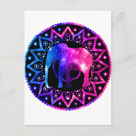 Elephant Mandala Postkarte (Vorderseite)